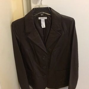 Liz Claiborne brown leather jacket